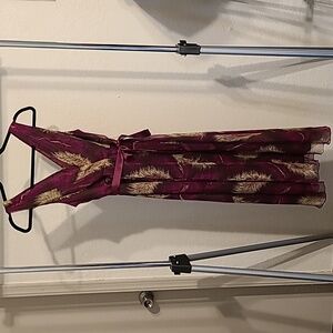 Saja Silk Anthropologie Feather Print Midi Dress